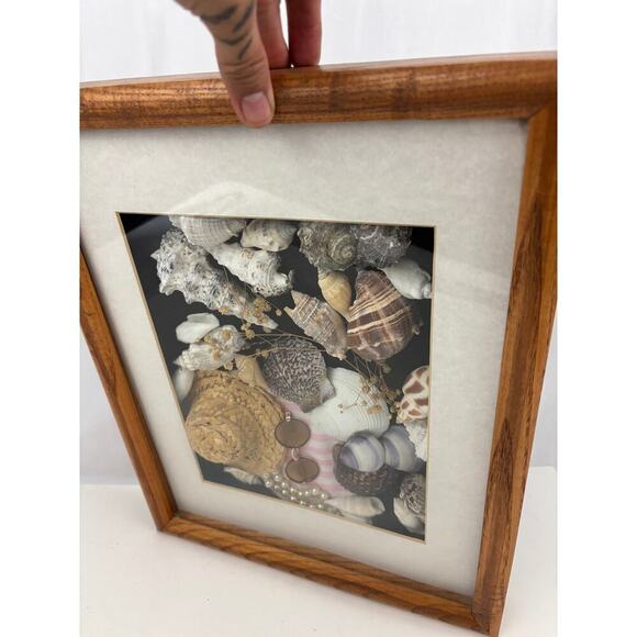 VTG Handmade Sea Shell Beach Art 12"x15" Nautical Beachy Shadowbox - Picture 8 of 8